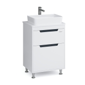 Тумба Sanwerk Greta 60 белая ТОП панелью и умывальником Rapid 50x35, 2F (MV0000904)