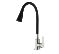 Смеситель для кухни Mixxus DAX-011 REFL.Black с силиконовым изливом (MI6559)