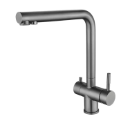 Смеситель для кухни Zerix LUX-021 graphite с выходом для питьевой воды (ZX4871)