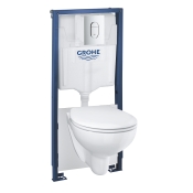 Комплект SOLIDO 5в1 Унитаз + инсталляция Grohe Rapid SL c клавишей Arena Cosmopolitan (39418000)