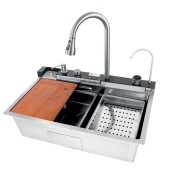 Кухонна мийка Mixxus MH7546-SET-06.SUS304 DECOR із вбудованим змішувачем (MX9577)