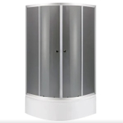 Душова кабіна з високим піддоном Mixxus Plain SCT01-90x90x195-GR SATIN сіре тоноване скло 4мм (MI6895)