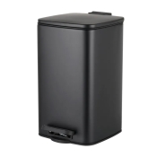 Мусорное ведро с плавным закрытием квадратное Zerix Kubix-TC0108 Black 8 л цвет черный (ZX5892)