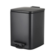 Мусорное ведро с плавным закрытием квадратное Zerix Kubix-TC0106 Black 6 л цвет черный (ZX5890)