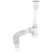 Сифон для раковины Zerix SU-03-А 1 1/4” пластик, белый (ZX5083)