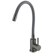 Смеситель для кухни MIXXUS SEO-011 GRAPHITE REFL.GRAY с силиконовым изливом из нерж.стали SUS304, цвет графит (MI8225)