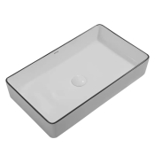  Раковина накладная Mixxus Premium QUADRO-0107 EDGE BLACK 600х340х110mm (MP6521)