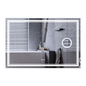 Дзеркало Mixxus Premium QUADRO MR20-100x70 з Led Touch, Anti-fog, димером, регулятором яскравості, лінзою (MP6622)