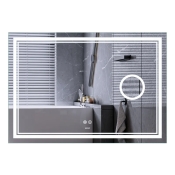Дзеркало Mixxus Premium QUADRO MR20-120x80 з Led Touch, Anti-fog, димером, регулятором яскравості, лінзою (MP6624)