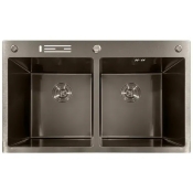 Мийка з нержавіючої сталі MIXXUS MH8350-DK NANO-BLACK (3.0/0.8) колір графіт (MI7053)