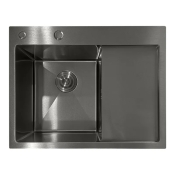 Мийка з нержавіючої сталі Mixxus MH6350L Nano-Black (3.0/0.8) колір графіт (MI7045)