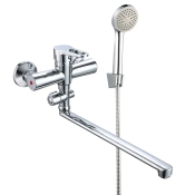 Смеситель для ванны WEZER VRL610-01 с длинным изливом и девиатором, Ø35, хром (VRL610-01)