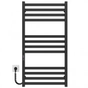 Полотенцесушитель Deffi "AVAST" (лев. подкл.) электр., ЧЕРНАЯ ЧФ П12 (500х1000) 148Вт