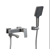 Смеситель для ванны Frap F3276-9 однорычажный с коротким литым изливом, гангрей