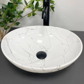 Умивальник (раковина) VBI PARMA WHITE STONE GLOSSY накладний VBI-011017