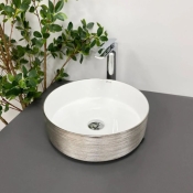 Умывальник (раковина) VBI PRATO BRUSH SILVER WHITE накладной (VBI-011407)