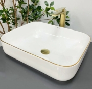 Умивальник (раковина) VBI PALERMO WHITE GOLD EDGE накладний VBI-012308