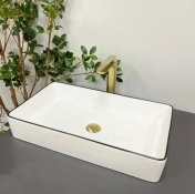 Умивальник (раковина) VBI TRIEST WHITE BLACK EDGE накладний VBI-012710