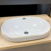 Умивальник (раковина) VBI GAETA WHITE GOLD EDGE врізний VBI-018032