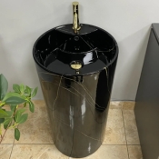 Умивальник (раковина) VBI BOLONIA M BLACK MARBLE підлоговий VBI-019026