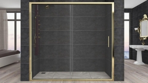 Душевая дверь Aquanil Carmen 150x190 с золотыми профилями (CARMEN150GOLD)