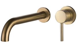Змішувач для раковини VBI MILANO LONG BRUSHED GOLD прихованого монтажу VBI-050103BG