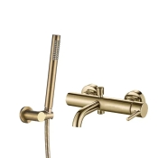 Смеситель для ванны и душа VBI MILANO BRUSHED GOLD настенный VBI-050106BG