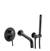 Смеситель для ванны и душа VBI MILANO BLACK скрытого монтажа VBI-050107BL