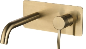 Змішувач для раковини VBI MILANO LONG 2 BRUSHED GOLD прихованого монтажу VBI-050112BG