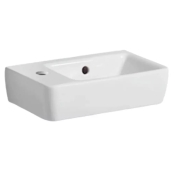 Раковина Geberit Selnova Compact 501.518.00.7 отверстие для смесителя слева, белый глянец