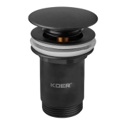 Донний клапан для раковини Koer PW-08-05 1 1/4'' без переливу автоматичний СLICK-СLACK чорний (KR5789)
