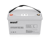 Акумуляторна батарея Must LiFePO4 LP15-12100 12,8V 100Ah, 1,28kWh, BMS50A@4S, 6000 cycles, 339x185x218, 12kg (LP15-12100)
