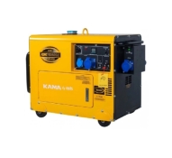 Генератор дизельний KAMA KDK7500SCA, 1-фазний 230V, 50Hz, 6.9kVA/5.5kW, бак 14,5 л, витрата 1,65 л/год, пуск: стартер (без АКБ), 160 кг (KDK7500SCA)