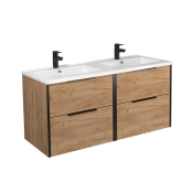 Тумба Мойдодир Line Craft 120-A DOUBLE з умивальником Rodeo 120x2 дуб крафт (00-0009426)