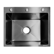 Мойка из нержавеющей стали ZERIX ZH5045 DECOR GRAPHITE (3.0/0.8) графит (ZX6167)