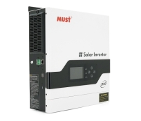 Гібридний інвертор MUST PV18-2012PRO, 2000 Вт/1600 Вт, 12 В, струм заряду 80 А, Wi-Fi, RS485/CAN, 170–280 В, MPPT 80 А, 30–320 В постійного струму, 6,2 кг (PV18-2012PRO)