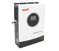 Гібридний інвертор MUST PV18-3624PREM, 3600W, 24 В, струм заряду AC 60 А/PV 100 А, 170–280 В, Wi-Fi, USB, RS485, CAN, MPPT 100 А, 60–360 В постійного струму, 7,8 кг (PV18-3624PREM)