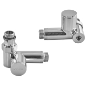 Комплект кранов для полотенцесушителя KOER KR.SET.551 - M1/2''xM1/2'' угловой, под ТЭН хромированный (KR5841)