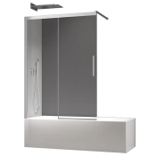 Розсувні скляні шторки на ванну KOER SR BS06-120x150-TR-01 прозоре скло EASY CLEAN 6 мм хром (KR5945)