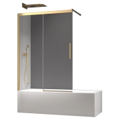 Розсувні скляні шторки на ванну KOER SR BS06-120x150-TR-12 прозоре скло EASY CLEAN 6 мм матове золото (KR5946)