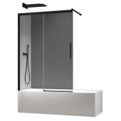 Розсувні скляні шторки на ванну KOER SR BS06-120x150-TR-07 прозоре скло EASY CLEAN 6 мм графіт (KR5947)