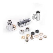 Набір вентилів термостатичний тривісний із трійником лівий TERMA Set Of Valves хром WRZTCG4-CR